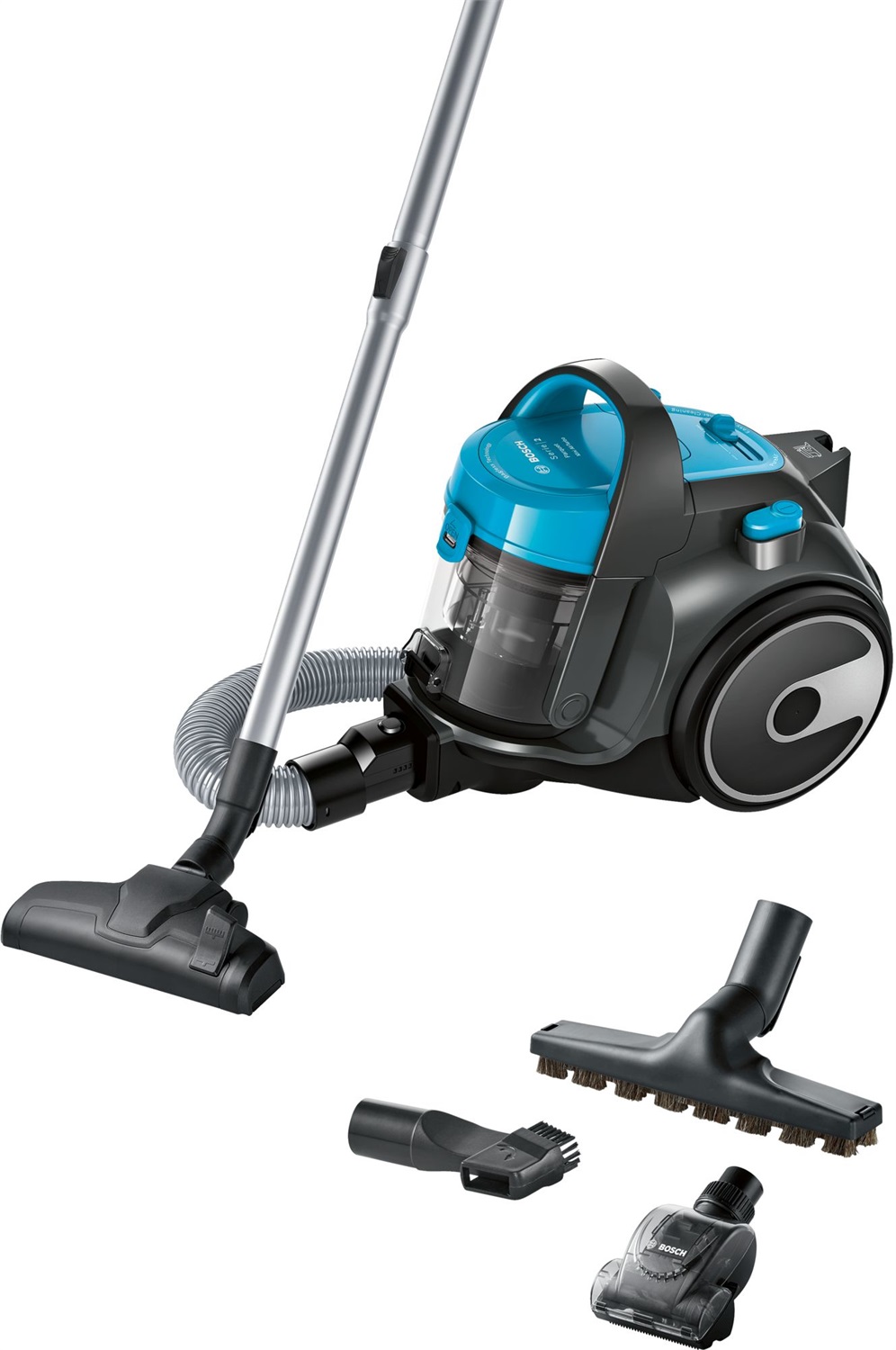 Bosch Serie 2 BGS05X240 Aspirapolvere senza sacco Turchese, 700 W, A cilindro, Filtro Igienico PureAir, Capacità 1,5 L