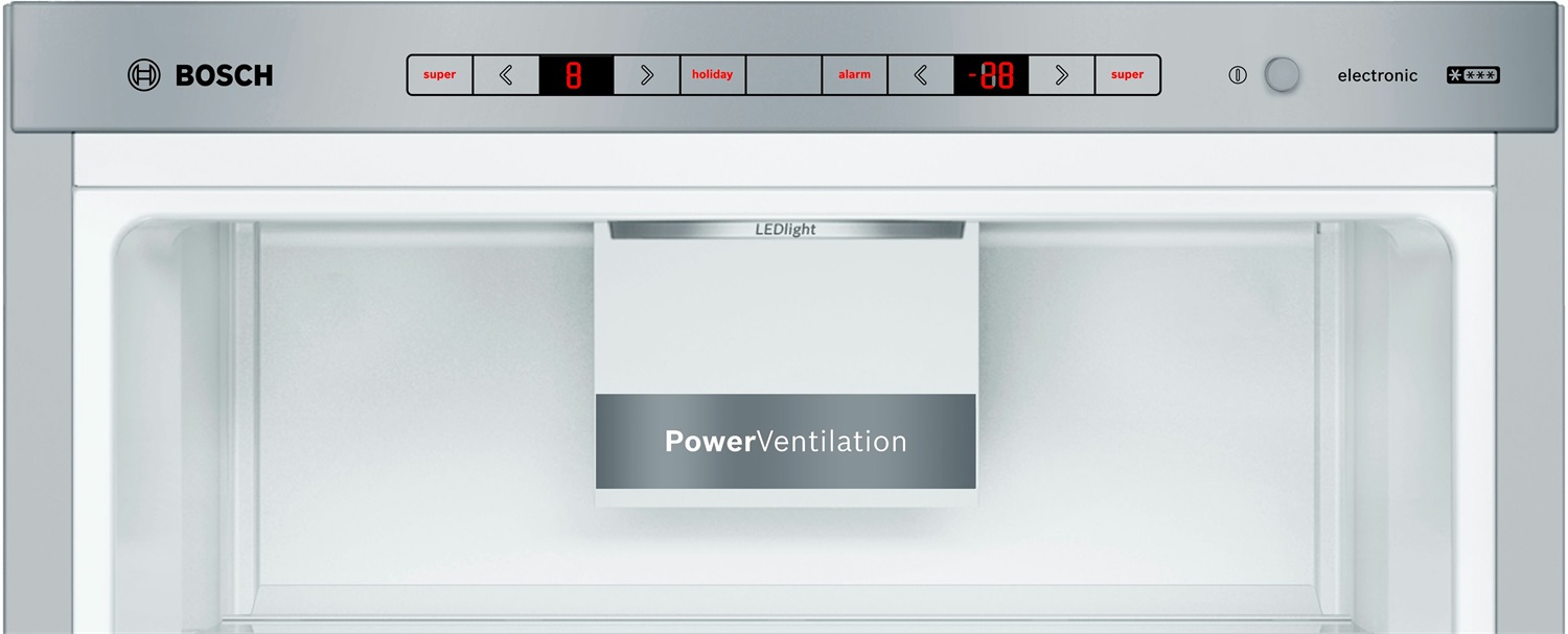 Bosch KGE36ALCA Frigorifero Combinato 186 x 60 cm, Capacità 302-312 Litri, Classe C, Low Frost, Cassetti VitaFresh, Acciaio Inox