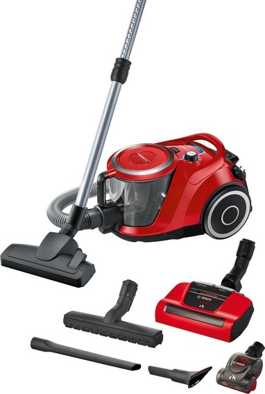 Bosch BGS41PET1 Serie 6 - Aspirapolvere Senza Sacco ProAnimal con Spazzola AirTurbo Plus e Funzione SelfClean, Rosso