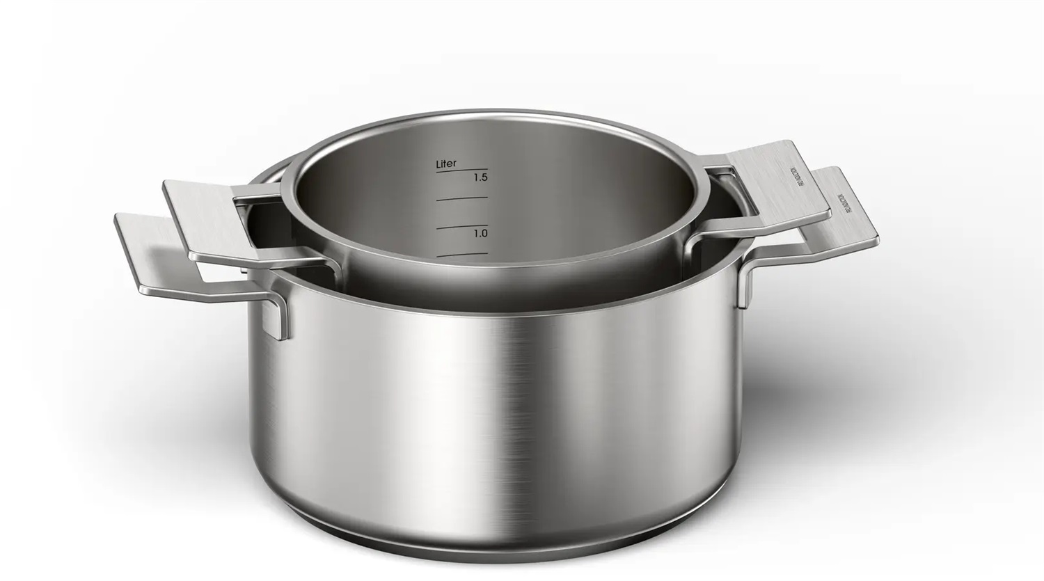 Bosch HEZ9SE040 Set di 4 Pentole Antiaderenti in Acciaio Inox e Ceramica per Induzione