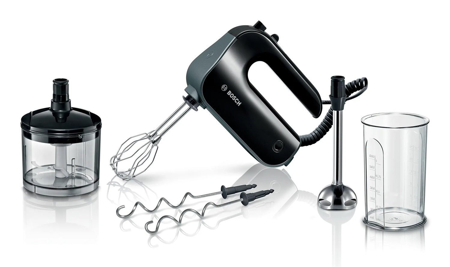 Bosch MFQ4 Sbattitore Manuale 850 W Nero - Dimensioni 75x142x200 mm, Peso 1,76 kg