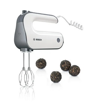 Bosch MFQ49700 Sbattitore Manuale Elettrico 850 W con 2 Fruste FineCreamer e 2 Ganci per Impastare - Nero e Bianco