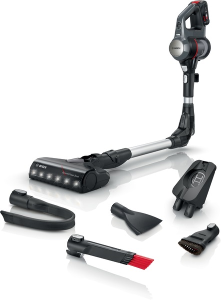 Bosch Unlimited Serie 7 BCS711A Scopa Elettrica Senza Fili 2 in 1 con Batteria Ricaricabile 3.0 Ah, Motore TurboSpin, Spazzola Motorizzata, Design Leggero e Accessori Inclusi - Colore Grigio Scuro