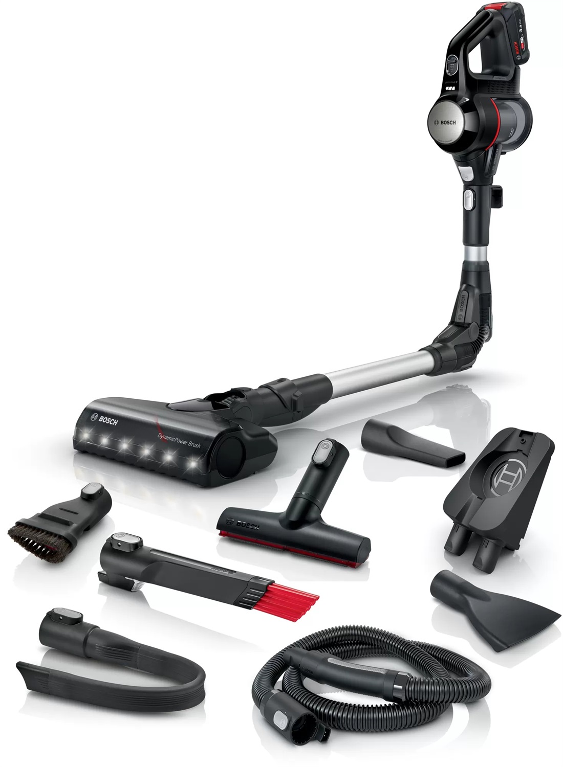 Bosch BCS711EXT Scopa Elettrica Ricaricabile Unlimited 7 Nero con Tecnologia Ciclonica e Accessori Inclusi
