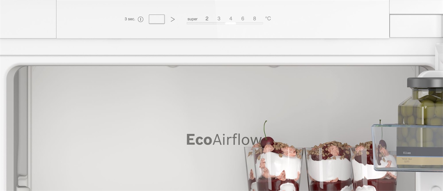 Bosch KIR21NSE0 Frigorifero da Incasso 136 L Classe E Bianco con Cassetto MultiBox XXL e Tecnologia EcoAirflow