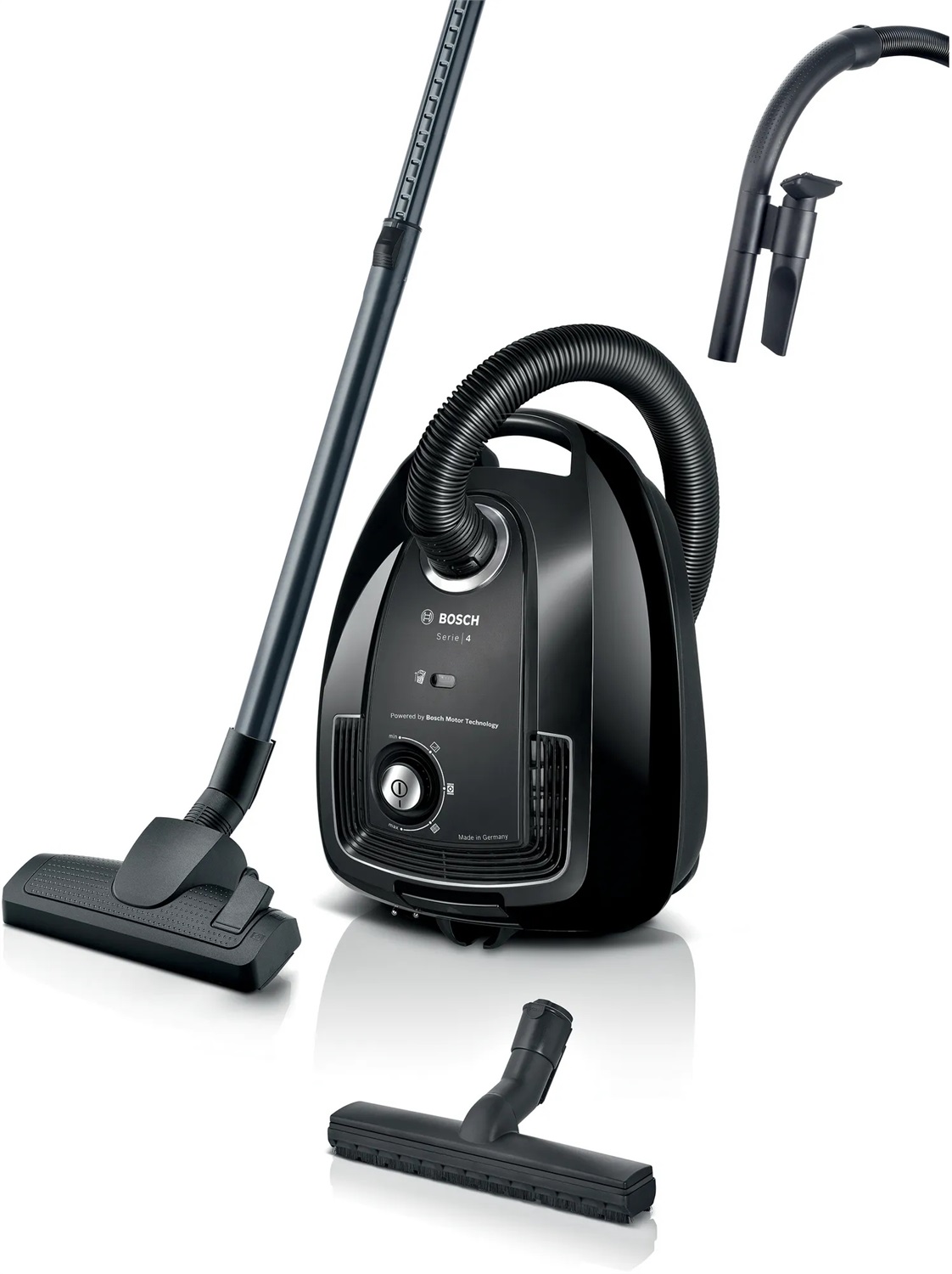 Bosch BGL38BA2H Aspirapolvere a Traino 600 W con Sacchetto, Capacità 4 L, Filtraggio (h)EPA, Colore Nero