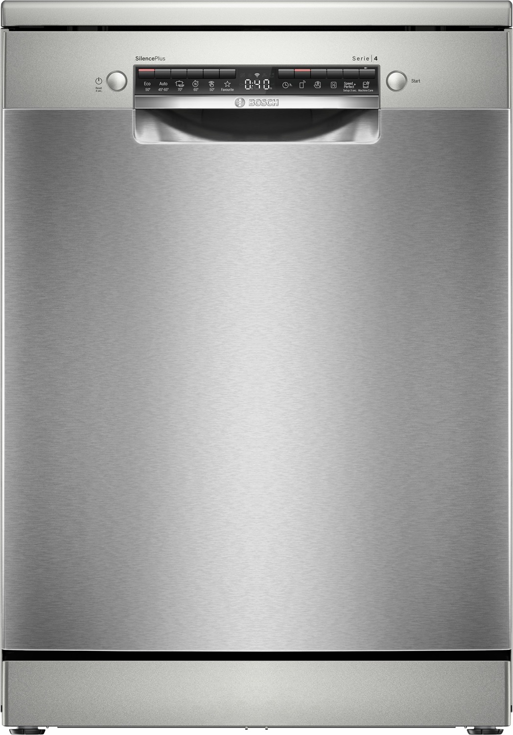 Bosch Serie 4 SMS4EMI06E Lavastoviglie 60cm da Libera Installazione 14 Coperti in Acciaio Inox Spazzolato Anti-Impronta Classe B con Efficient Dry e Cassetto Vario