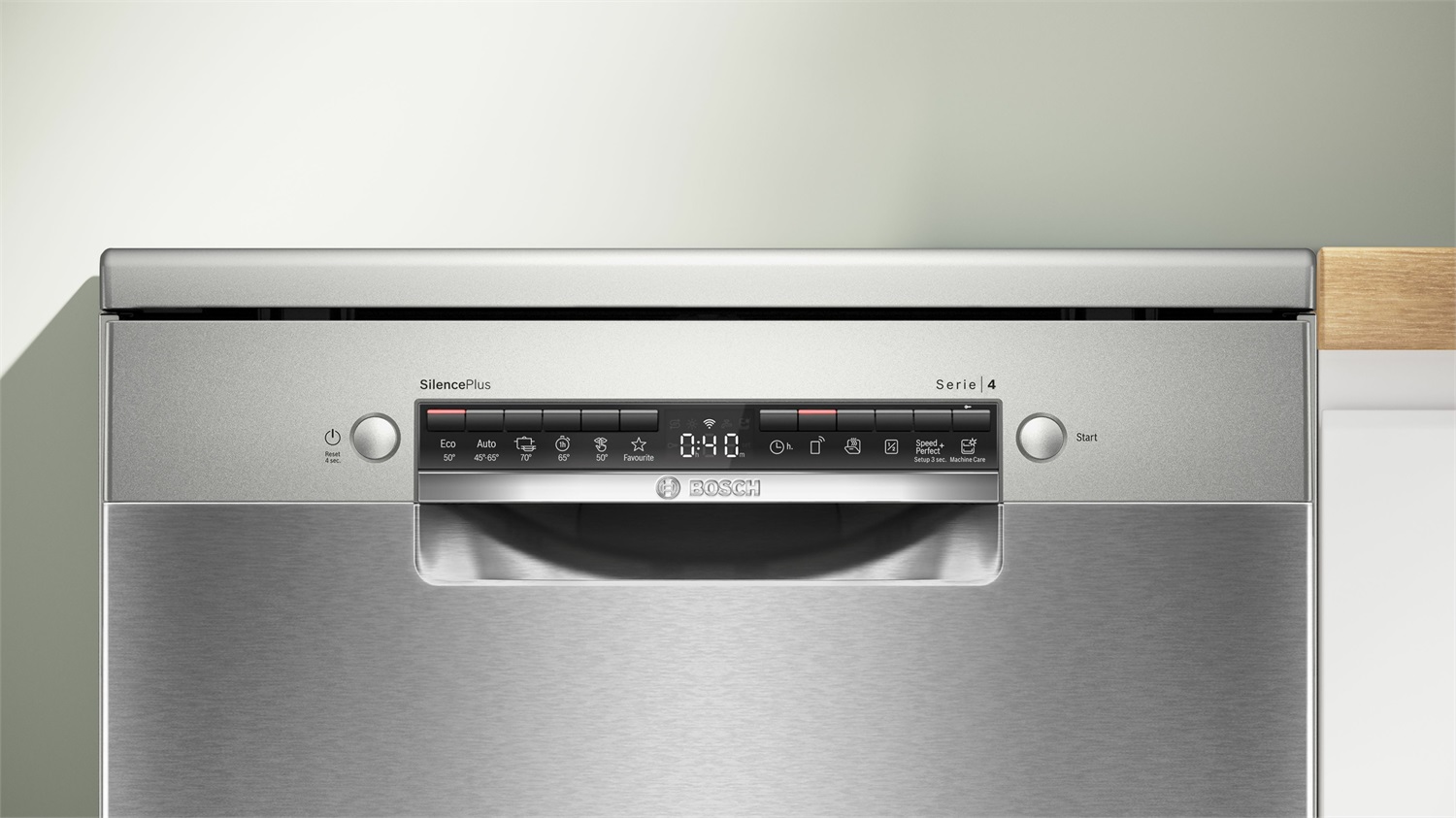 Bosch Serie 4 SMS4EMI06E Lavastoviglie 60cm da Libera Installazione 14 Coperti in Acciaio Inox Spazzolato Anti-Impronta Classe B con Efficient Dry e Cassetto Vario