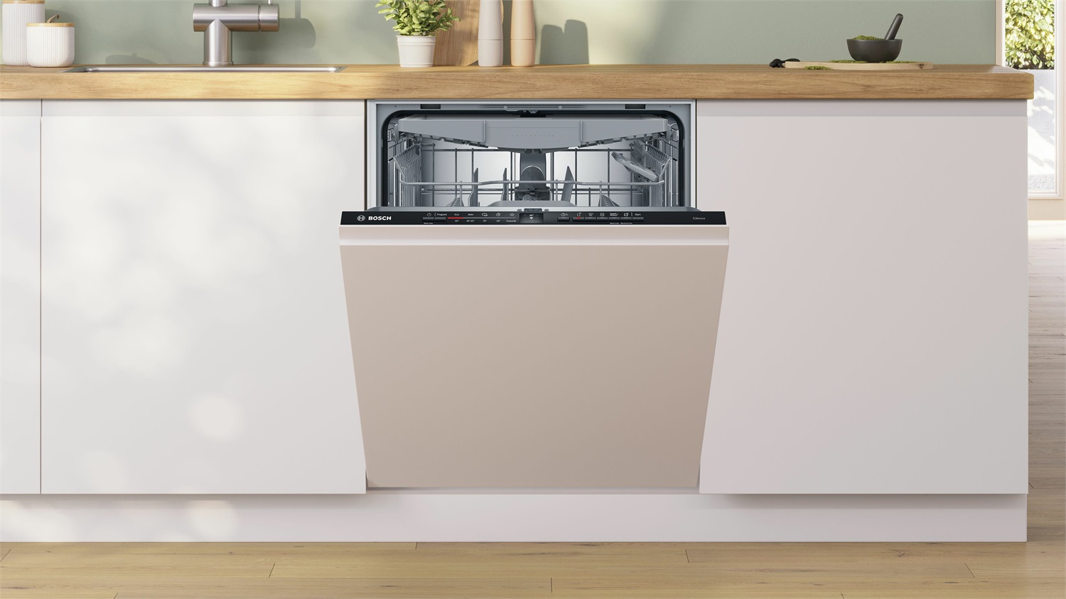 Bosch Serie 2 SMV2HVX02E Lavastoviglie da Incasso a Scomparsa Totale 60 cm, 14 Coperti, Classe D, Home Connect