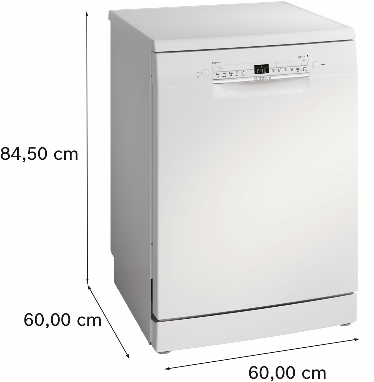 Bosch SMS2HTW02E Lavastoviglie da libera installazione 60 cm 13 coperti Bianco Classe D con 5 programmi e App Home Connect
