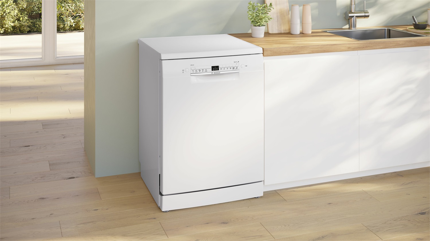 Bosch SMS2HTW02E Lavastoviglie da libera installazione 60 cm 13 coperti Bianco Classe D con 5 programmi e App Home Connect
