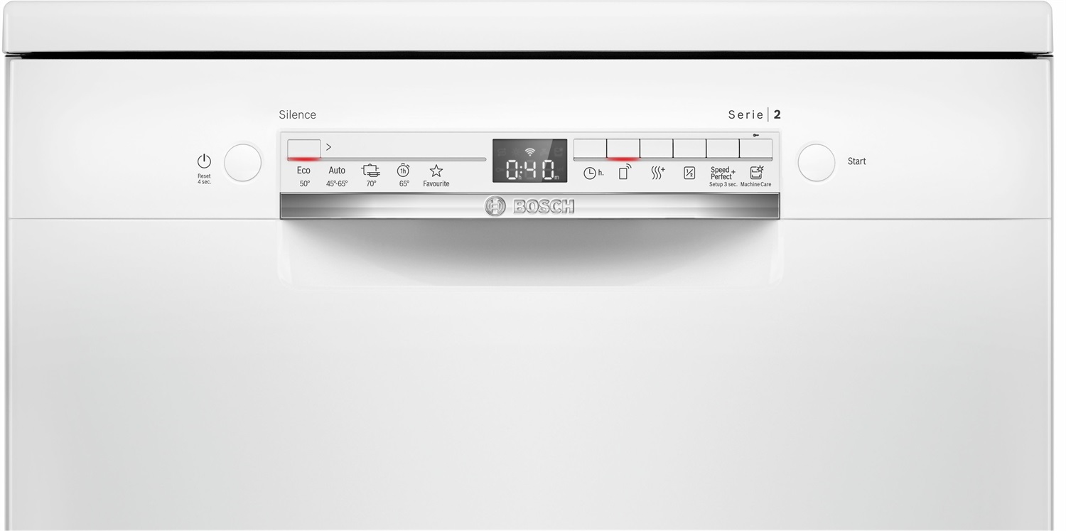 Bosch SMS2HTW02E Lavastoviglie da libera installazione 60 cm 13 coperti Bianco Classe D con 5 programmi e App Home Connect