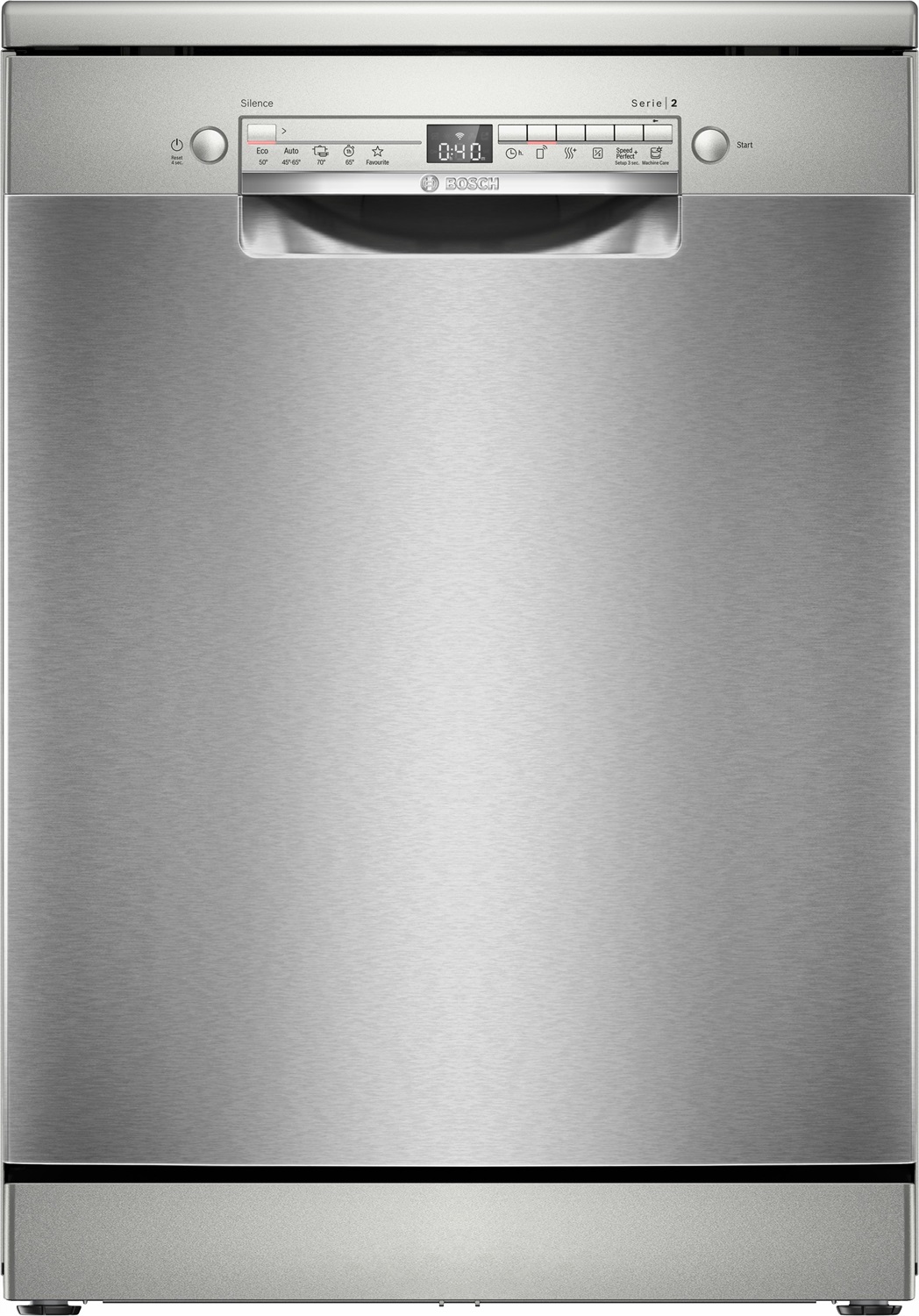 Bosch SMS2HTI02E Lavastoviglie da libera installazione 13 coperti con Home Connect, Acciaio spazzolato anti-impronta, Classe D