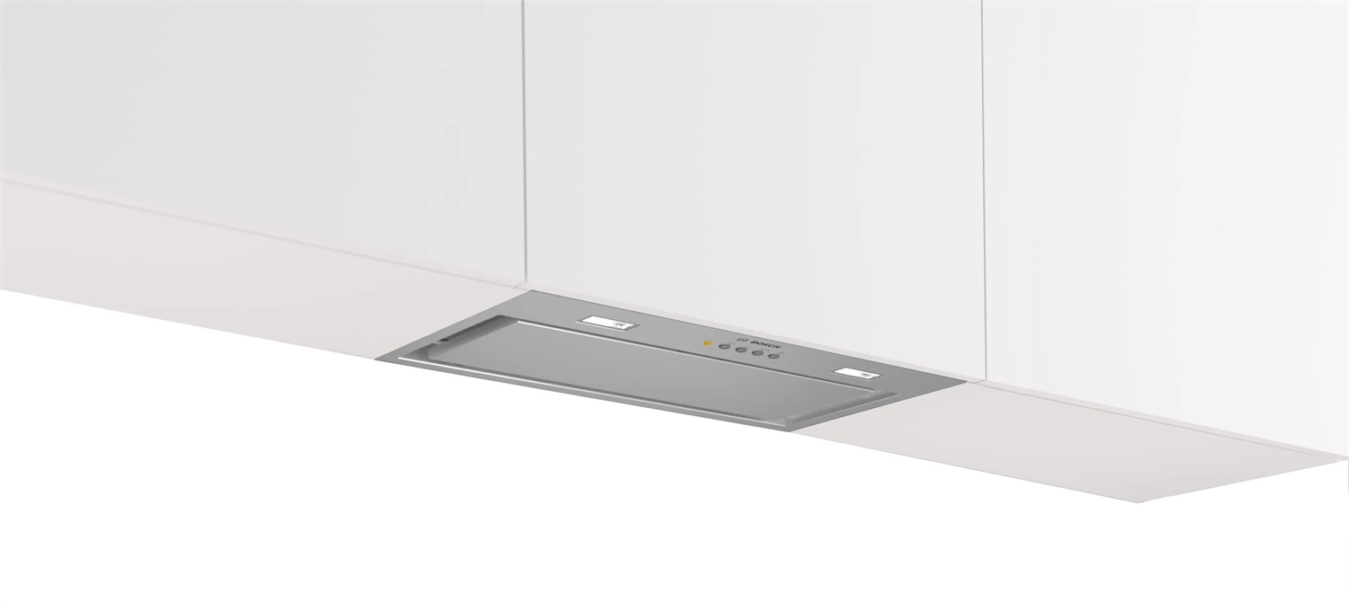 Bosch DLN56AC50 Serie 6 Cappa Aspirante Integrata in Acciaio Inox 52 cm - 570 m³/h, Classe B, 66 dB