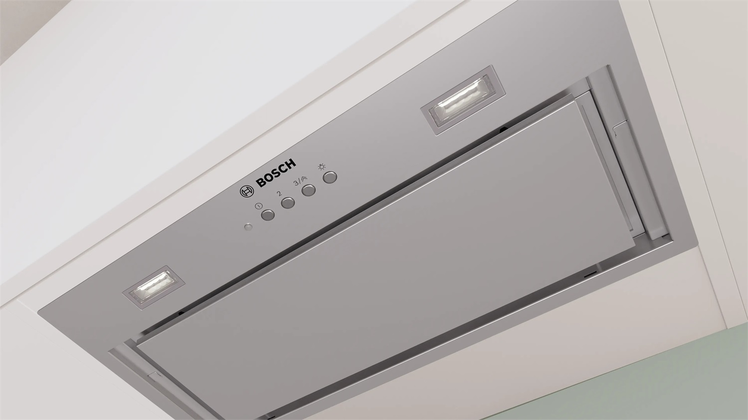 Bosch DLN56AC50 Serie 6 Cappa Aspirante Integrata in Acciaio Inox 52 cm - 570 m³/h, Classe B, 66 dB