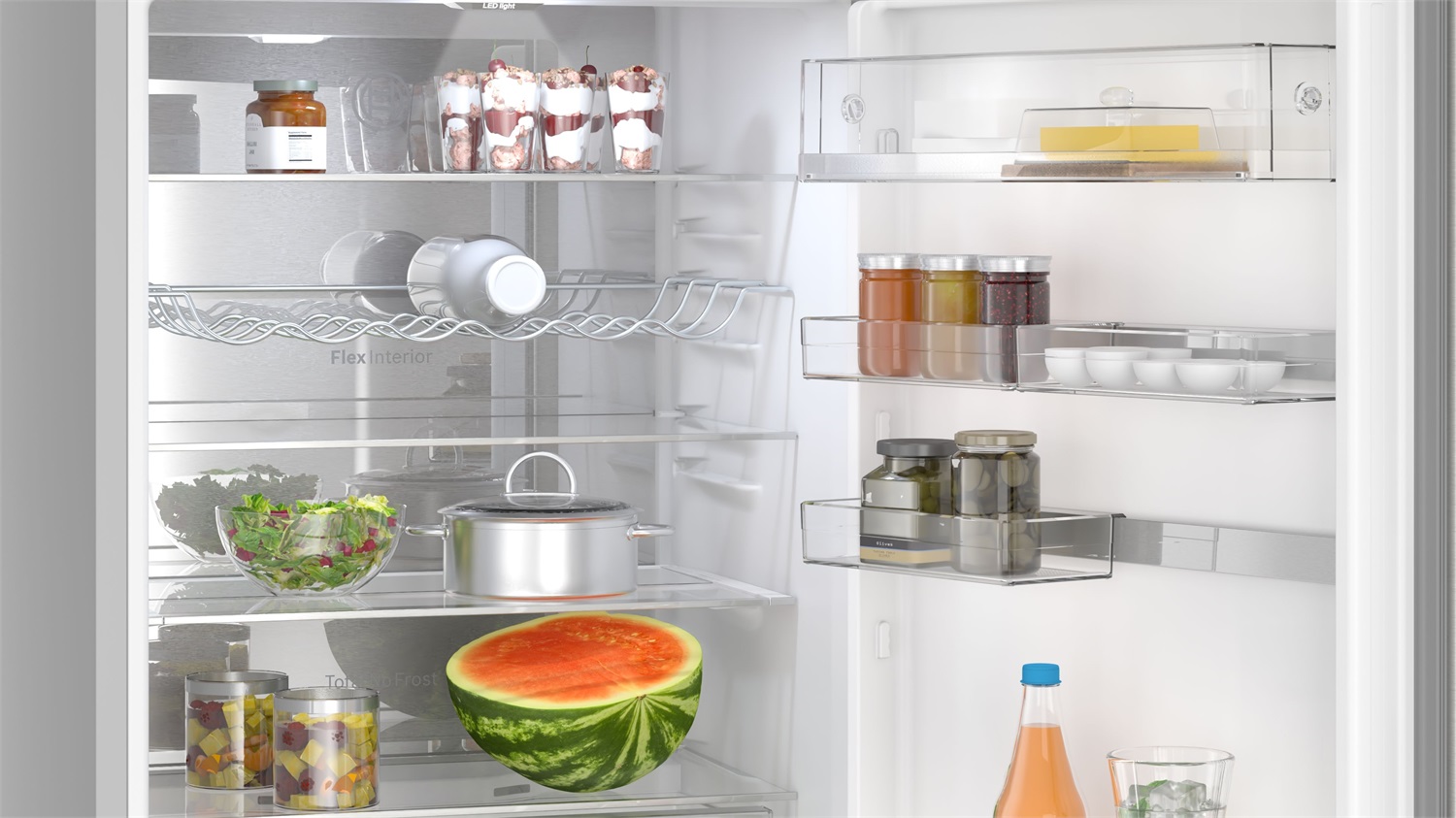 Bosch KGN494ICF Frigorifero Combinato da Libera Installazione 203 x 70 cm Acciaio Spazzolato Anti-Impronta Classe C 440L Total No Frost con VitaFresh XXL