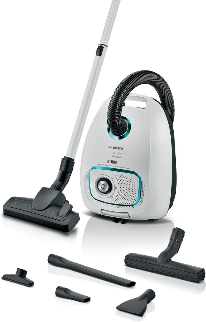 Bosch Serie 4 Aspirapolvere con Sacco ProHygienic 600W Cilindro Bianco Filtro HEPA