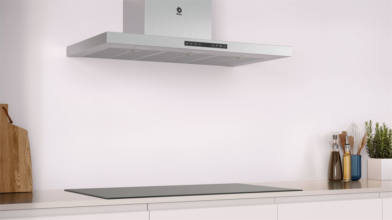 Balay 3BC998HX Cappa Aspirante a Parete 90 cm in Acciaio Inox 843 m³/h 160W A con Filtri Lavabili