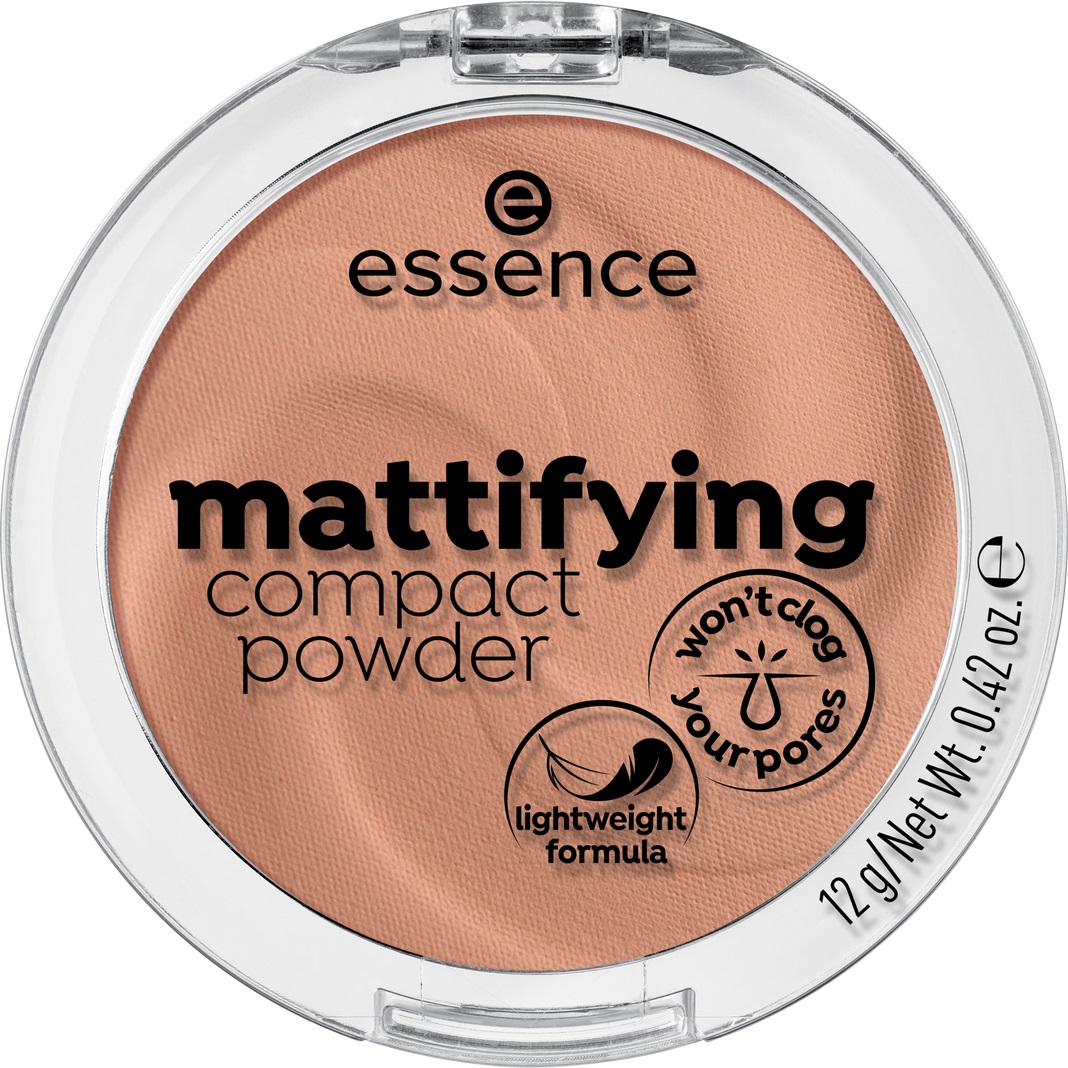 Essence Cipria Compatta Opacizzante 12 g - Effetto Vellutato e Fissaggio Make-up, Tonalità 02 Soft Beige
