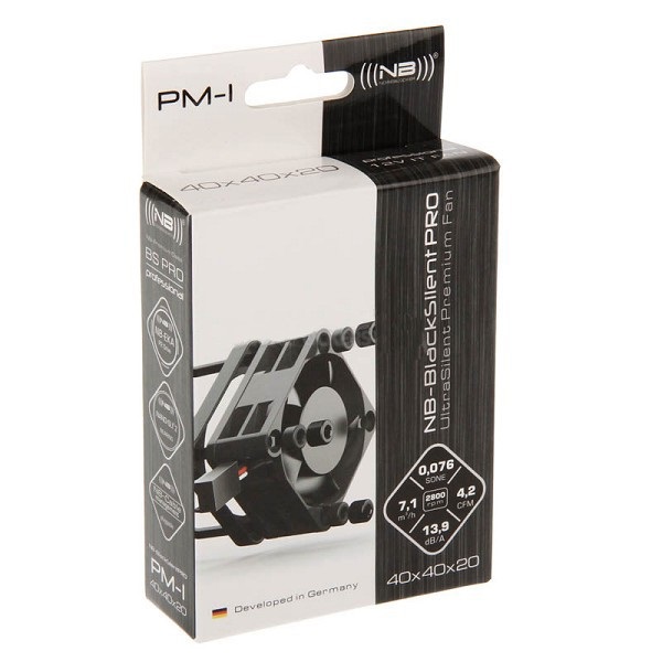 Noiseblocker BlackSilent Pro PM-1 Ventilatore 40mm - Silenzioso, 2800 Giri/min, 13,9 dB