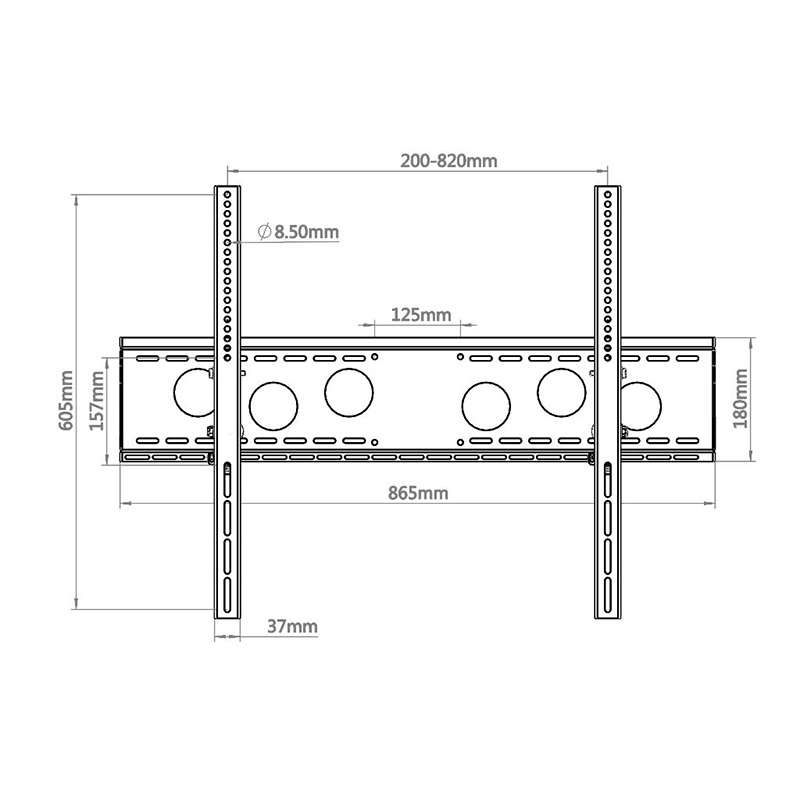 Hagor WH 85 T-HD Supporto Murale Inclinabile per Display 55-110