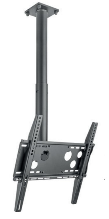 Hagor HA DH 900 - 1600 S Staffa da Soffitto per Display Singolo 32-50 Pollici Nero - Lunghezza Regolabile 900-1600mm, Max VESA 400x400