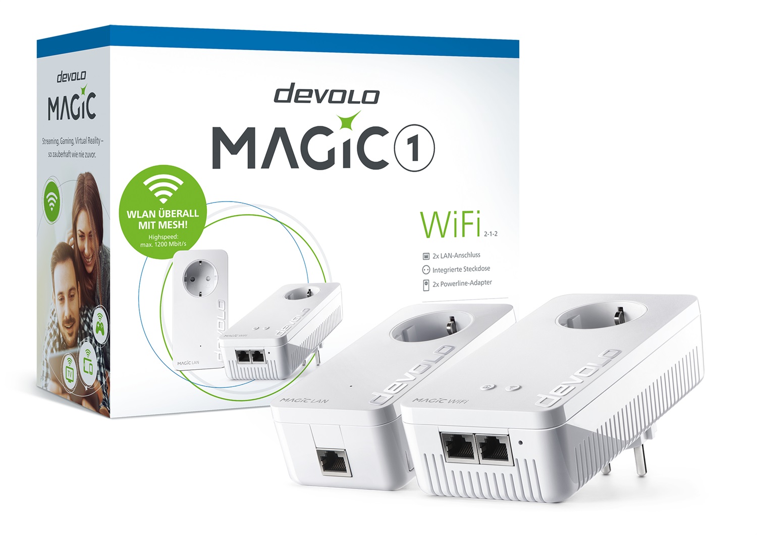Devolo Magic 1 WiFi Starter Kit - 1200 Mbit/s, Wi-Fi 5 (802.11ac), 1xWiFi 1xLAN, Adattatore Powerline, Bianco