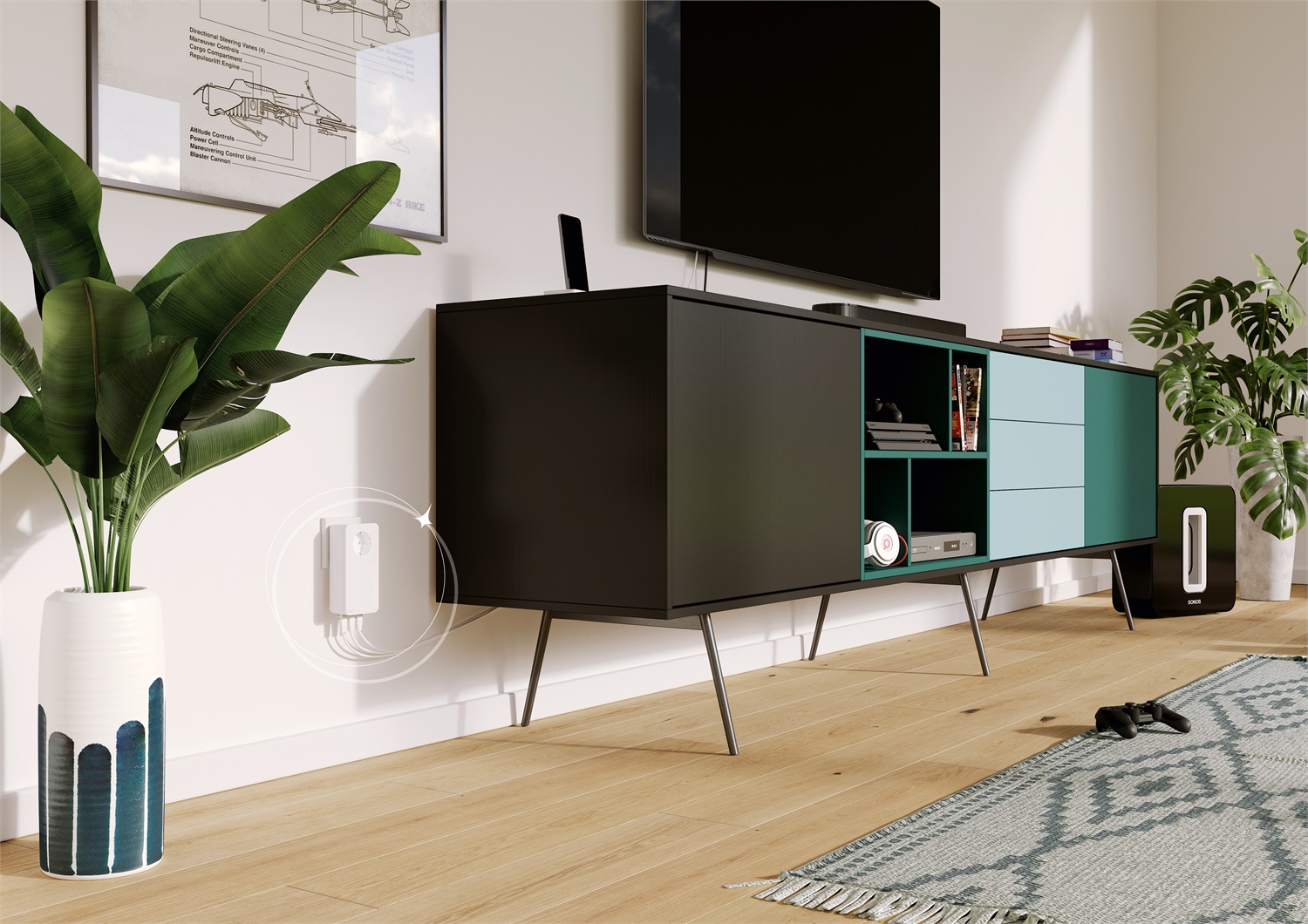 Devolo Magic 2 LAN Triple Starter Kit - Powerline 2400 Mbit/s, 2 Adattatori, Gigabit Ethernet, Bianco