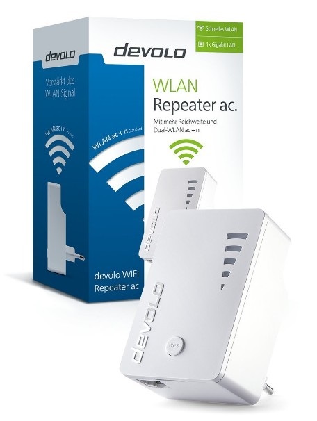 Devolo WiFi Repeater AC 1200 Mbit/s Bianco - Ripetitore WLAN, Amplificatore Mesh, Punto di Accesso e Presa LAN Gigabit