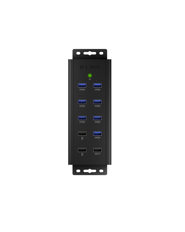 ICY BOX IB-HUB1703-QC3 USB 3.2 Gen 1 (3.1 Gen 1) Type-B 5000 Mbit/s Nero