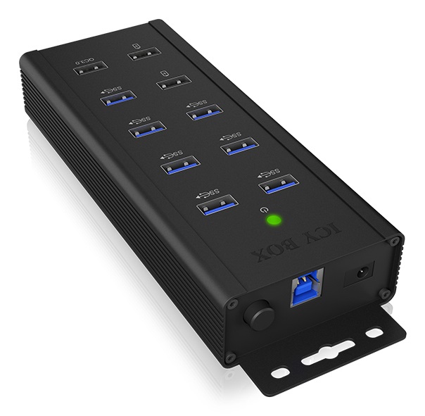 ICY BOX IB-HUB1703-QC3 USB 3.2 Gen 1 (3.1 Gen 1) Type-B 5000 Mbit/s Nero