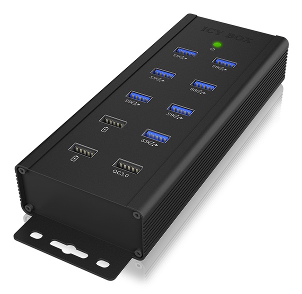 ICY BOX IB-HUB1703-QC3 USB 3.2 Gen 1 (3.1 Gen 1) Type-B 5000 Mbit/s Nero