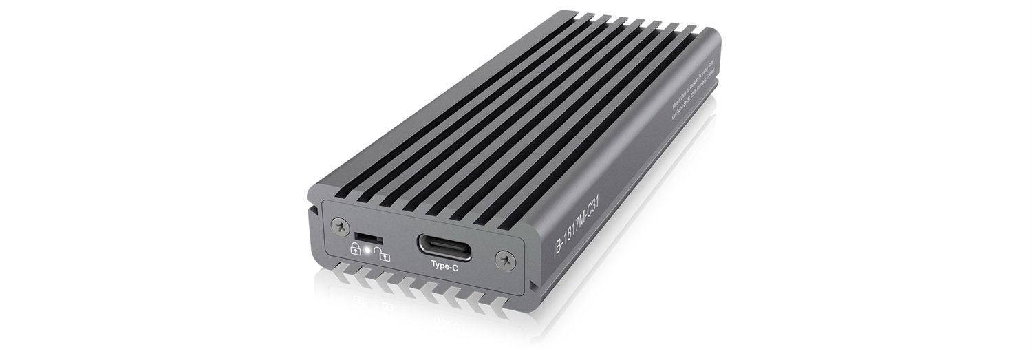 ICY BOX IB-1817M-C31 Enclosure SSD M.2 NVMe in Alluminio, USB 3.1 Type-C, Fino a 10 Gbit/s, Compatibile con SSD fino a 2TB