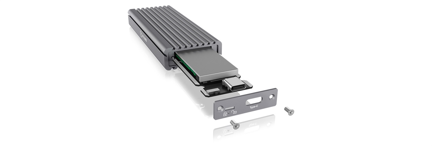 ICY BOX IB-1817M-C31 Enclosure SSD M.2 NVMe in Alluminio, USB 3.1 Type-C, Fino a 10 Gbit/s, Compatibile con SSD fino a 2TB