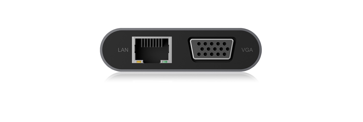 ICY BOX IB-DK4040-CPD Docking Station USB Type-C 10-in-1 con HDMI, VGA, Power Delivery, 3x USB-A 3.0, lettore di schede e Gigabit LAN - Antracite/Nero