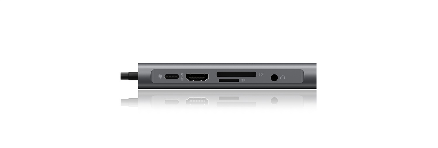 ICY BOX IB-DK4040-CPD Docking Station USB Type-C 10-in-1 con HDMI, VGA, Power Delivery, 3x USB-A 3.0, lettore di schede e Gigabit LAN - Antracite/Nero