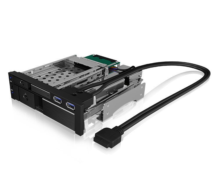 ICY BOX IB-174SSK-U - Rack di archiviazione mobile in alluminio per dischi SATA/SAS da 2,5