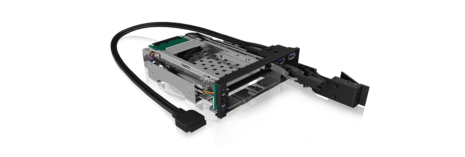 ICY BOX IB-174SSK-U - Rack di archiviazione mobile in alluminio per dischi SATA/SAS da 2,5