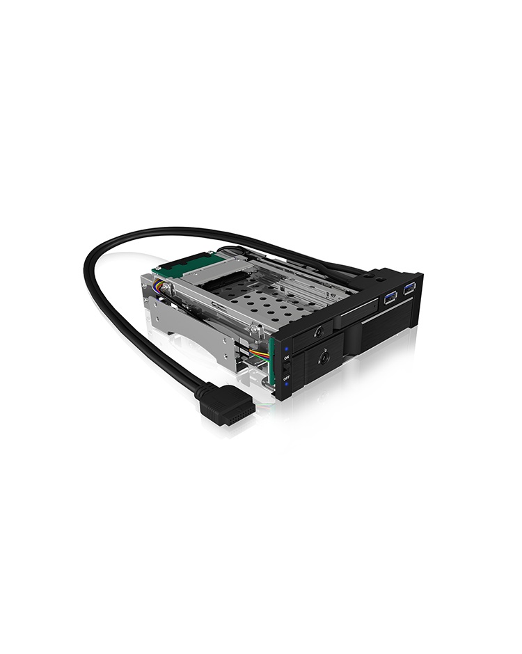 ICY BOX IB-174SSK-U - Rack di archiviazione mobile in alluminio per dischi SATA/SAS da 2,5