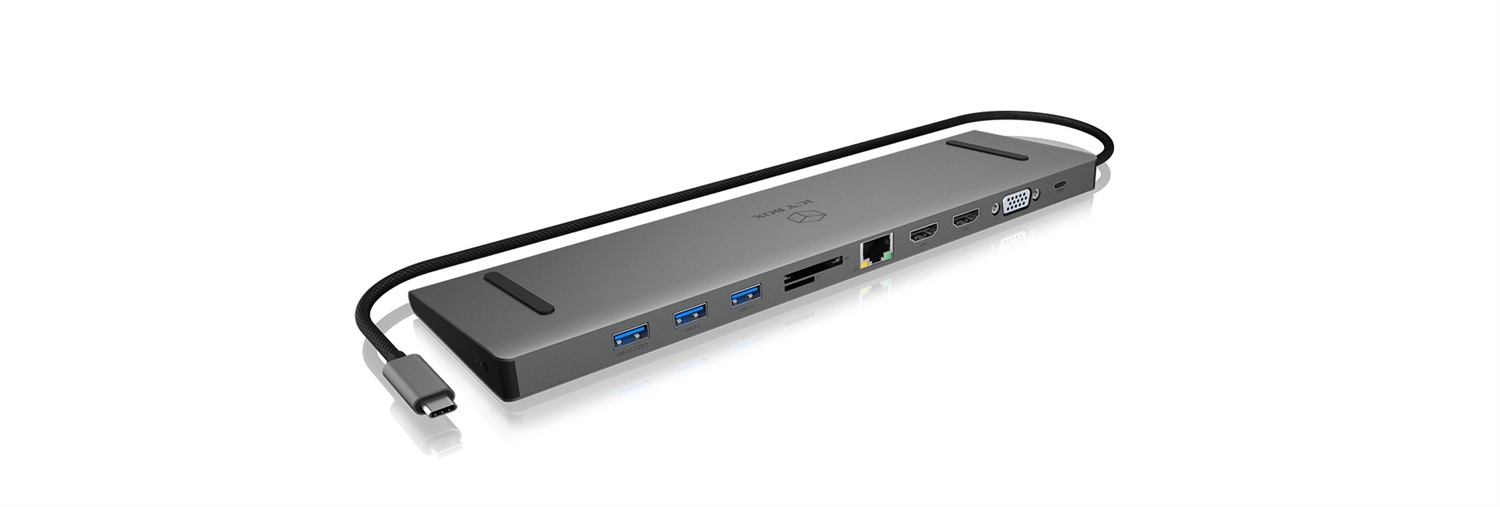 ICY BOX IB-DK2106-C Docking Station USB-C 11-in-1 con 2x HDMI, 1x VGA, 3x USB 3.0, Alimentazione 100W, Gigabit Ethernet