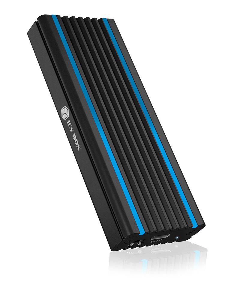 ICY BOX IB-1824ML-C31 - Case Esterno per SSD M.2 NVMe USB-C 3.2 con Illuminazione LED