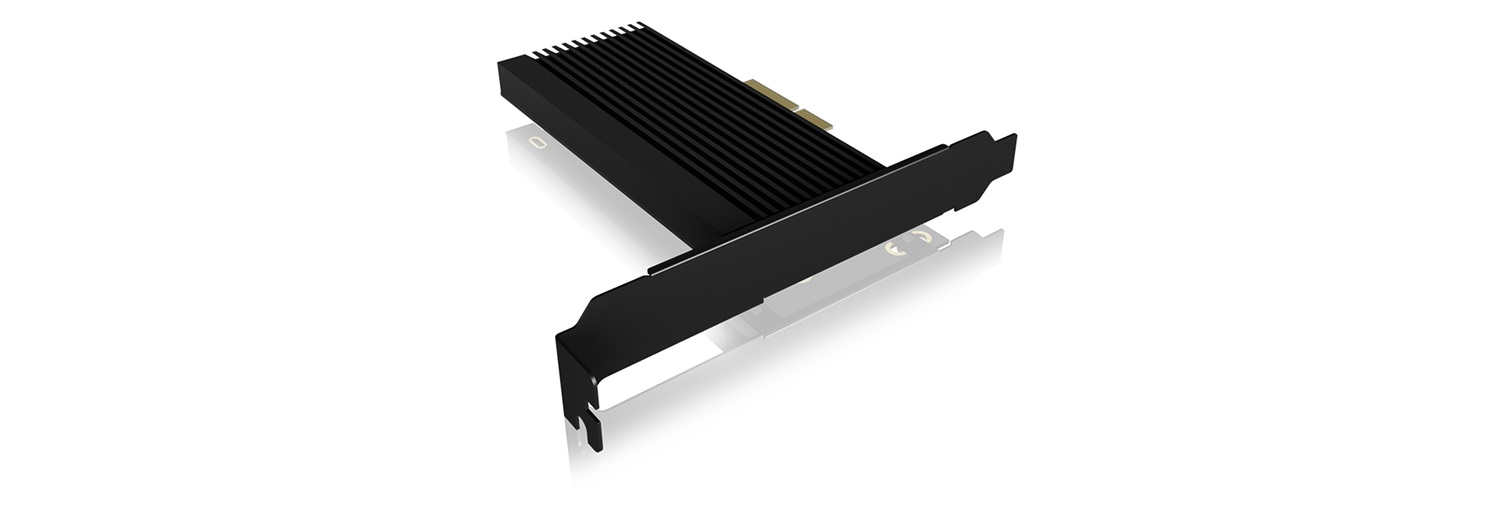 ICY BOX IB-PCI208-HS Scheda di Interfaccia e Adattatore Interno M.2 PCIe per SSD NVMe - Nero, Passivo, 128 mm