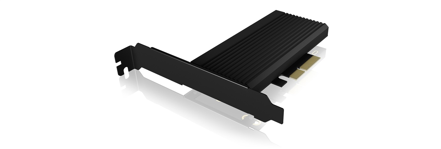 ICY BOX IB-PCI208-HS Scheda di Interfaccia e Adattatore Interno M.2 PCIe per SSD NVMe - Nero, Passivo, 128 mm