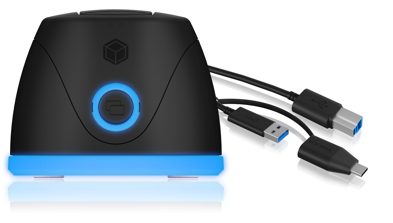 ICY BOX IB-1124L-C3 Docking Station per SSD/HDD SATA III da 2,5 e 3,5 pollici, USB 3.2 Gen 1 Type-B, fino a 5 Gbit/s, compatibile con Windows e MacOS, Nero