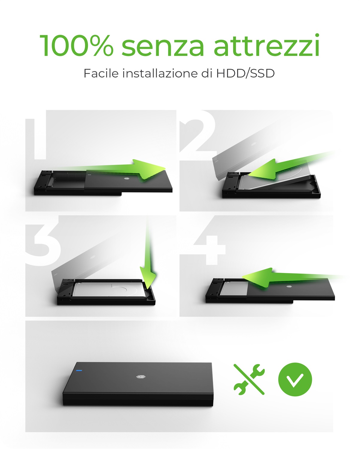 ICY BOX IB-200T-C3 Box Esterno per SSD/HDD 2.5