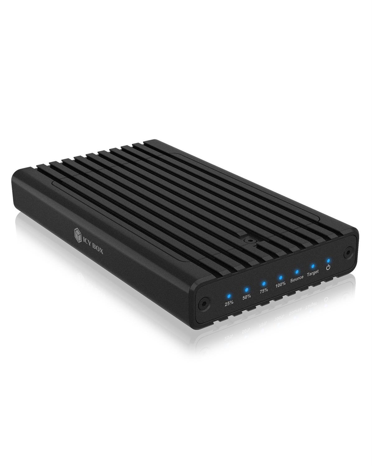 ICY BOX IB-2817MCL-C31 Docking Station per 2x M.2 NVMe SSD con Clonazione, USB 3.2 Gen 2, Alluminio, Nero