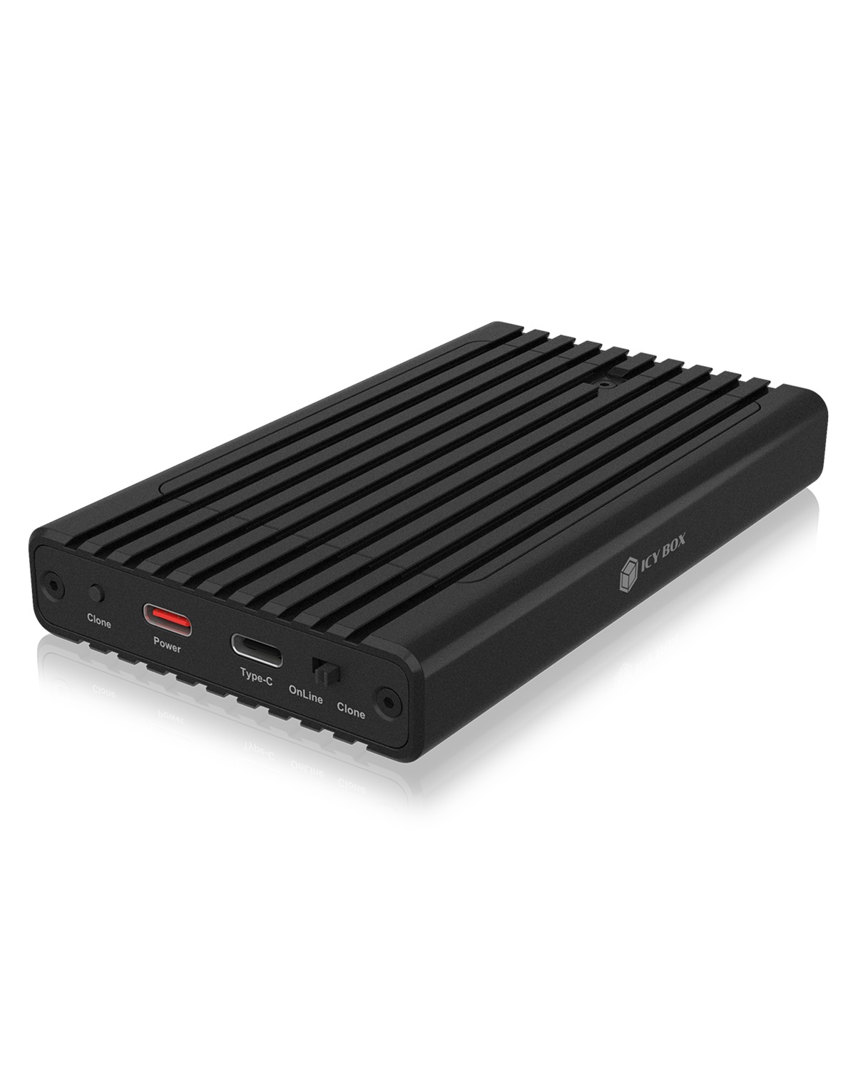 ICY BOX IB-2817MCL-C31 Docking Station per 2x M.2 NVMe SSD con Clonazione, USB 3.2 Gen 2, Alluminio, Nero