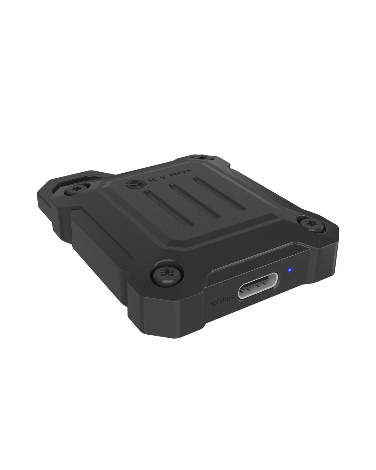 ICY Box Case Esterno Mini M.2 NVMe SSD 2230 USB 3.2 Gen 2, Lega di Zinco, Cuscinetto Termico e Cinghia di Trasporto