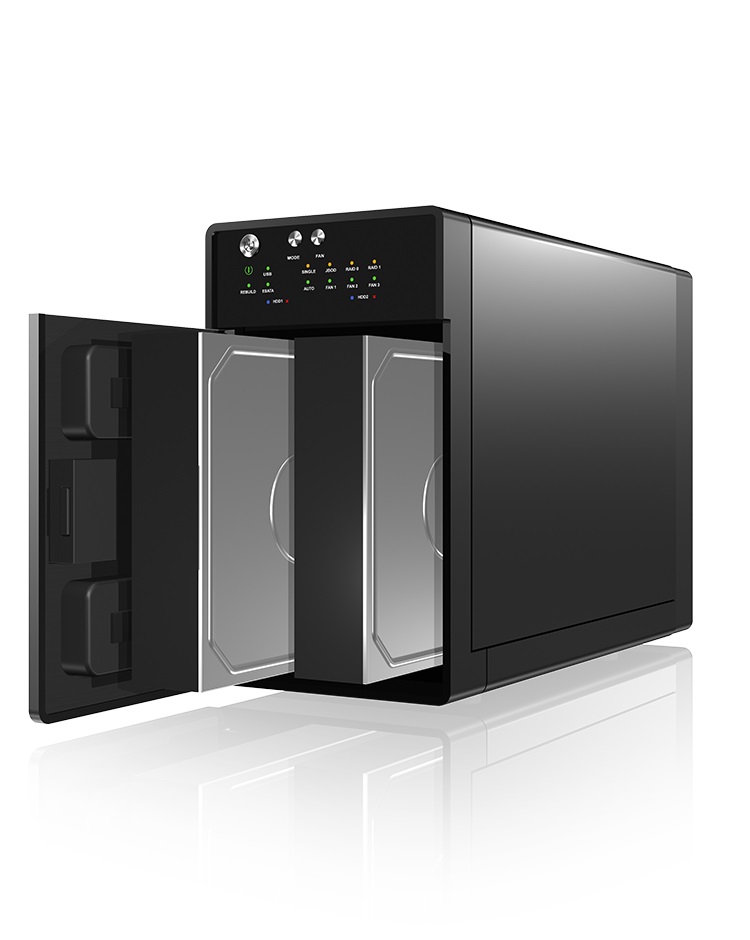 ICY BOX Contenitore Esterno a 2 Scomparti per Dischi Rigidi SATA con RAID 0/1, USB 3.0 e Ventola Intelligente