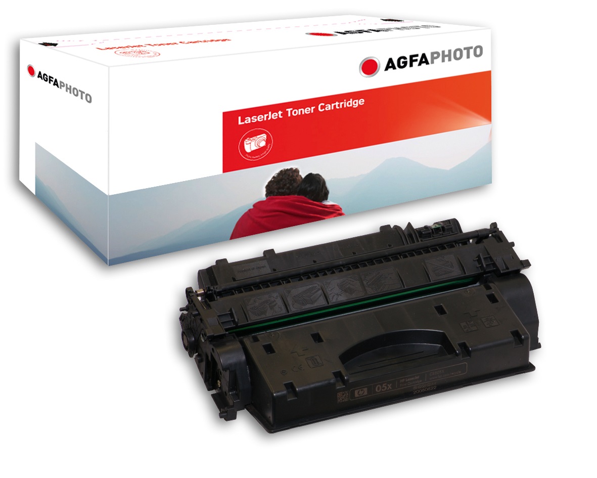 AgfaPhoto APTHP505XE Cartuccia Toner Nero - Produzione ~6500 Pagine, Compatibile con HP Laserjet P 2050 Series